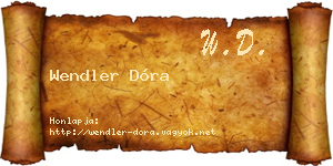 Wendler Dóra névjegykártya